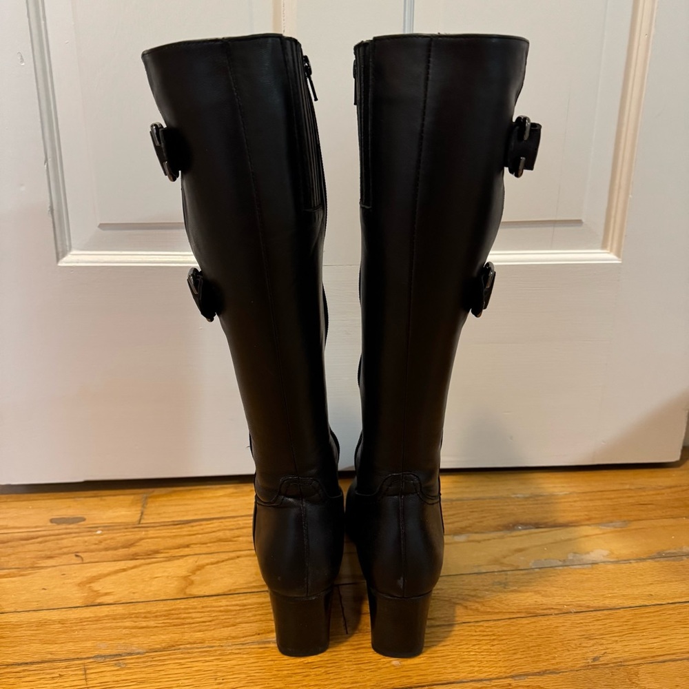 VANELI Black Knee-High Leather Boots - Picture 6 of 6